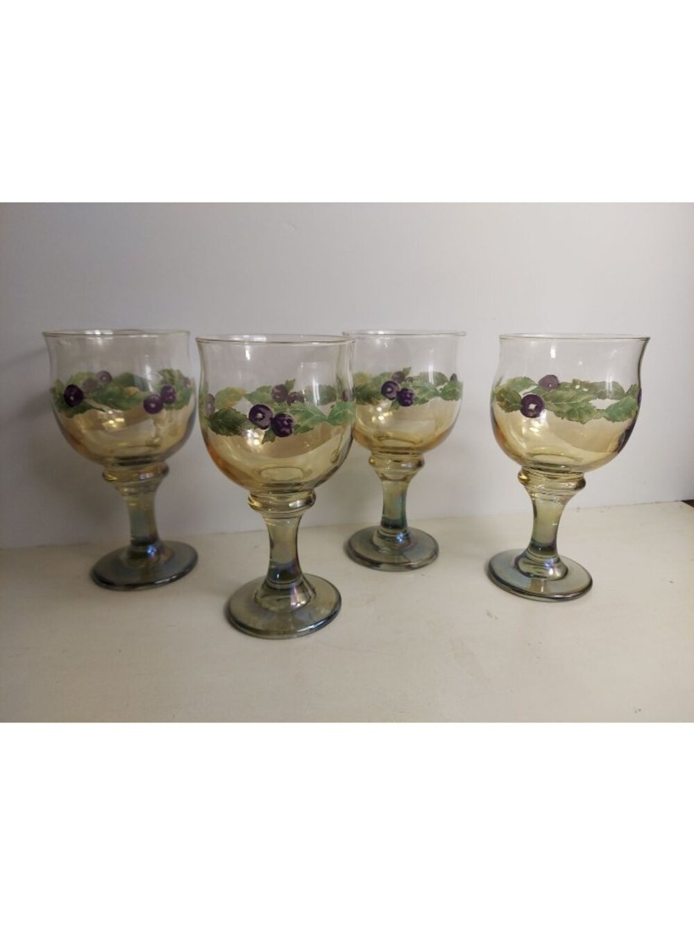 4 Pfaltzgraff Jamberry I2 oz Iced Tea Tumblers w/ Labels